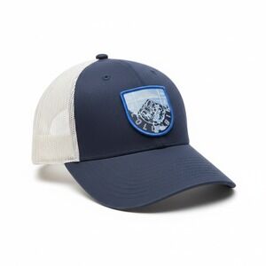 Columbia Mesh Trucker Hat PFG Snapback Navy Blue White Mountain Patch Cap O/S